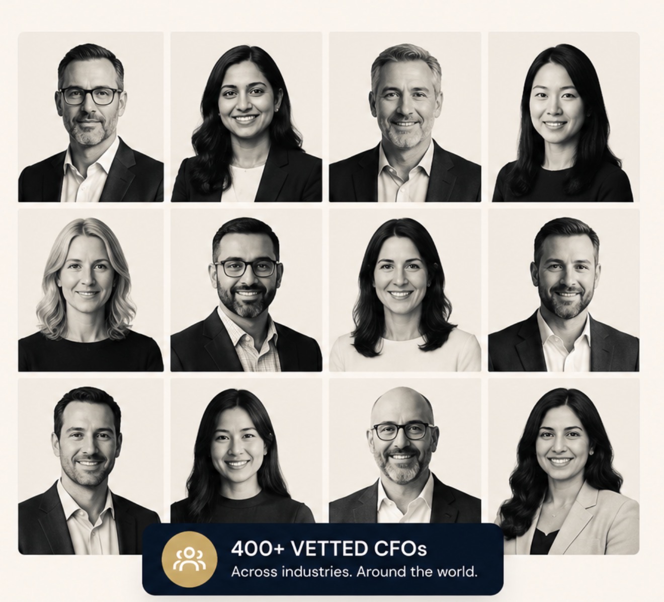 Grid of vetted CFO Solved network members